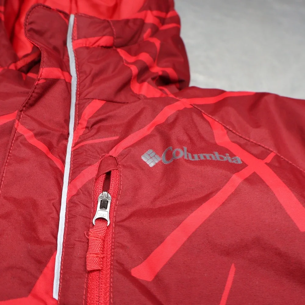 Columbia Jacket‎ Boys Medium 10/12 Red Geometric Lightning Lift Insulated Puffer